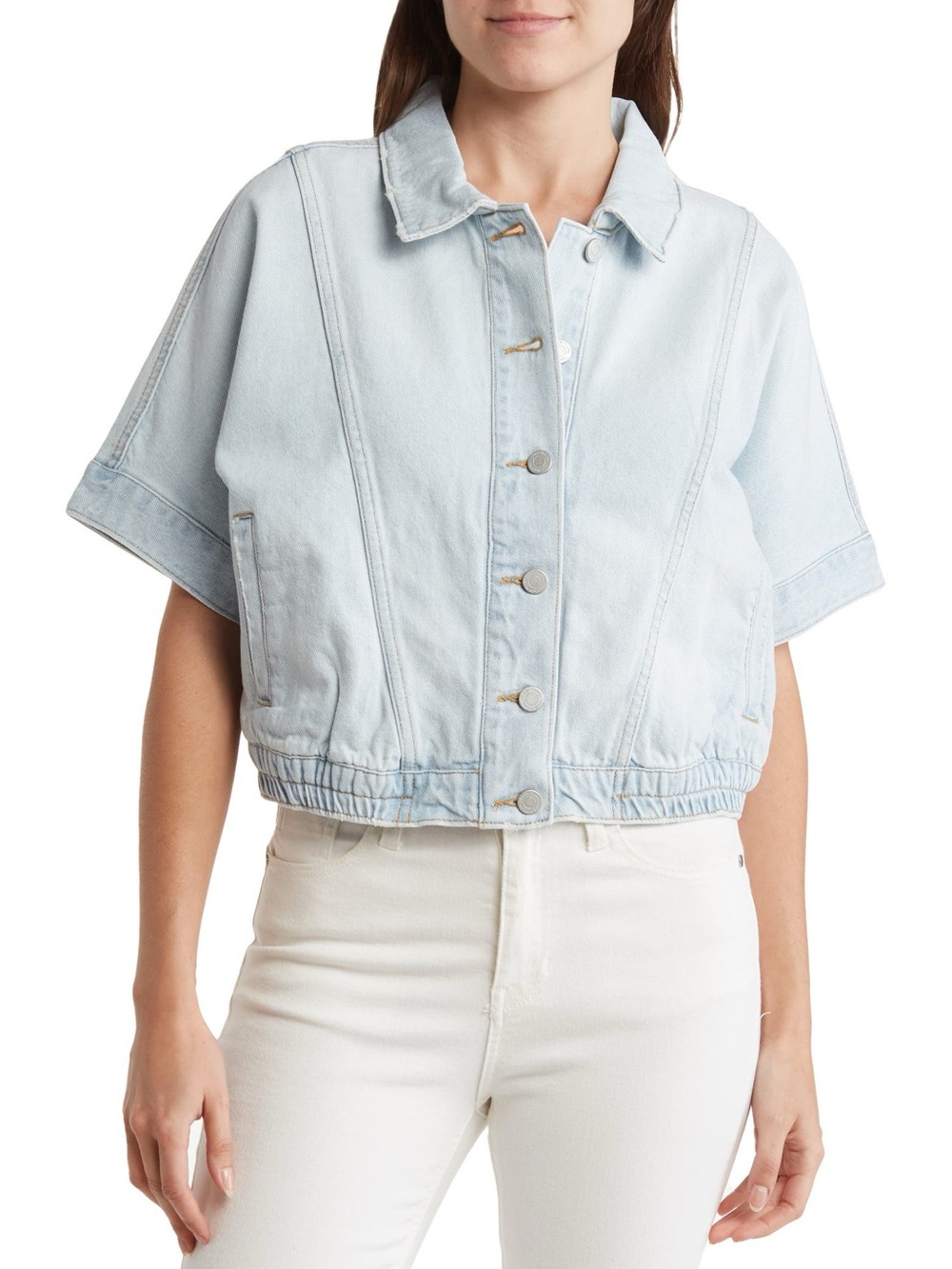 Habitual Light Wash Denim Cropped Jacket - Women